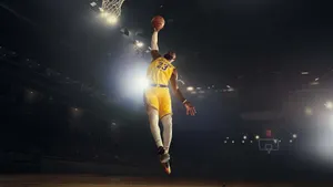 LeBron James plays basketball in a Nike ad