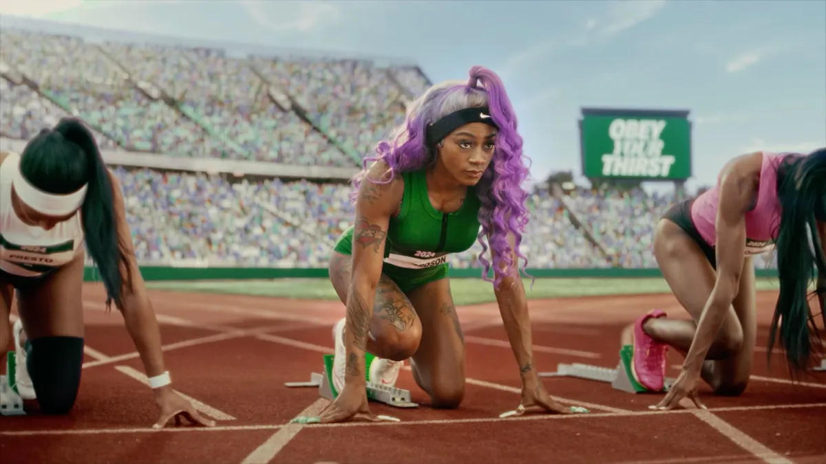 Sha'Carri Richardson gets set on a track in a Sprite ad