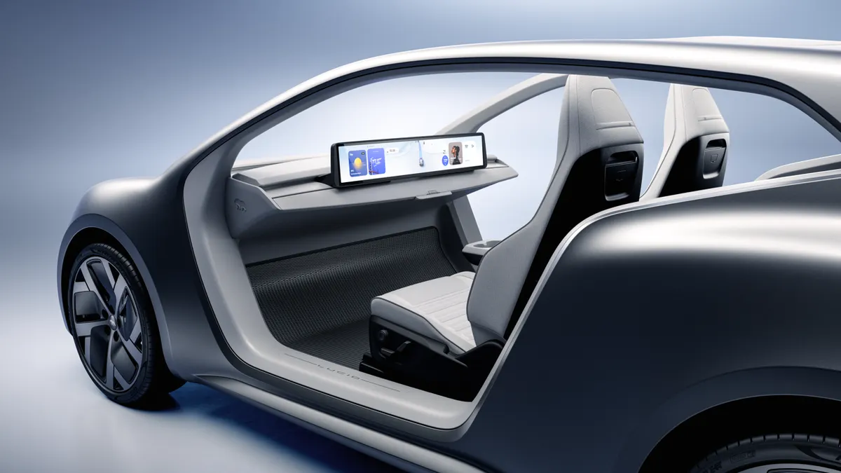 Lucid Lunar robotaxi concept, looking inside.