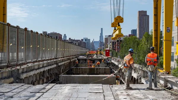 Workers on the Park Avenue Viaduct project