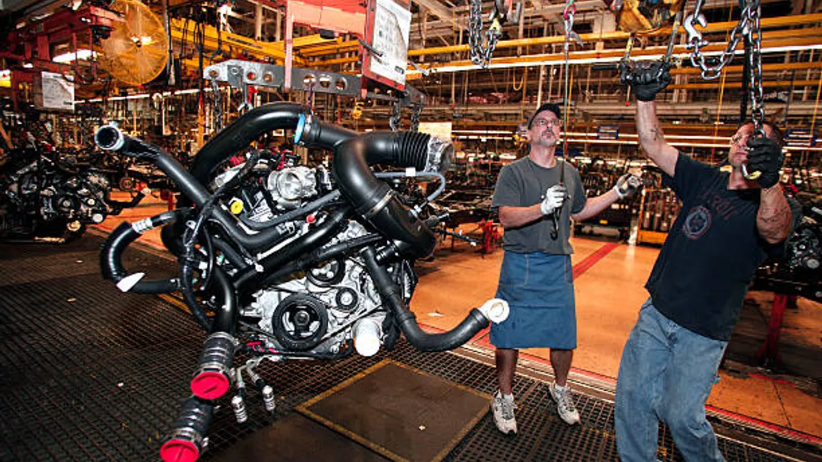 Workers assembling Ford F-150 pickup