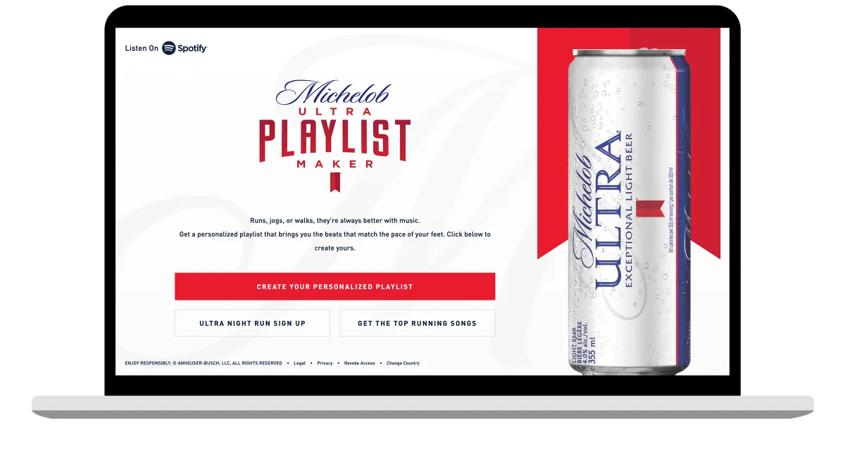 Spotify brings dynamic ads to Canada with Michelob Ultra 'playlist maker'