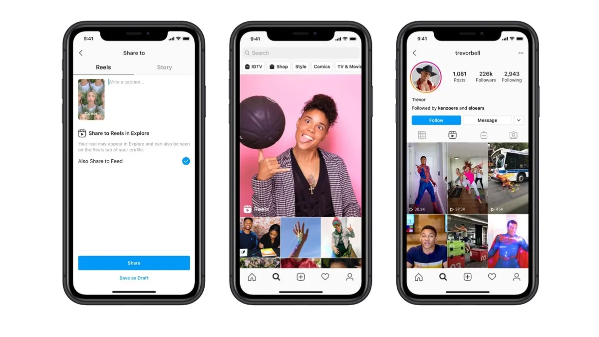 Instagram Reels image retrieved by Mobile Marketer on Aug. 6, 2020