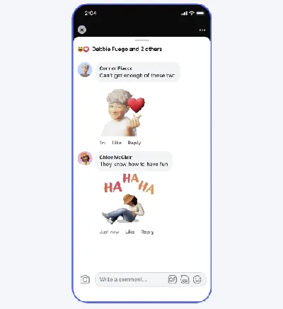 Meta avatar stickers