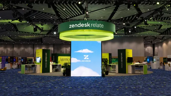 An installation with at a Zendesk conference emblazoned with the words Zendesk Relate.
