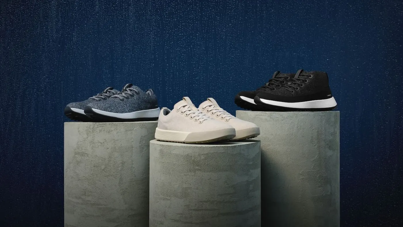 A display of three pairs of shoes.