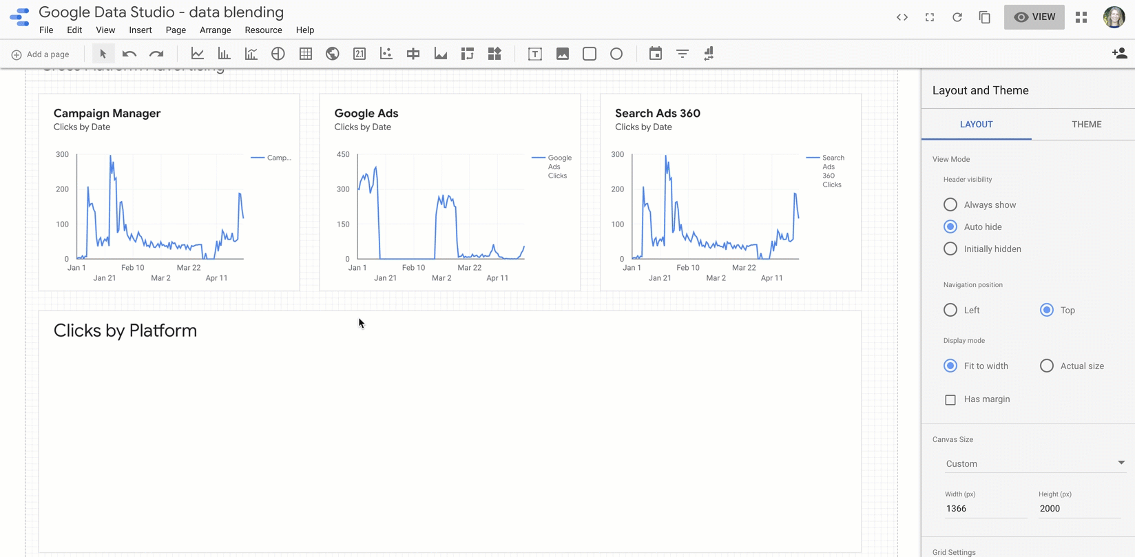 Google Data Blending in Data Studio