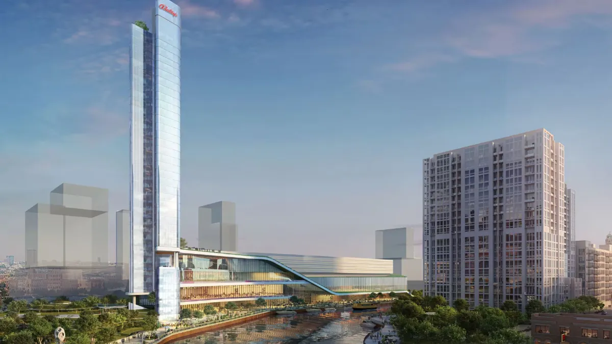 The 500-key hotel tower at Bally’s Chicago Casino will sit at the southern end of the development.