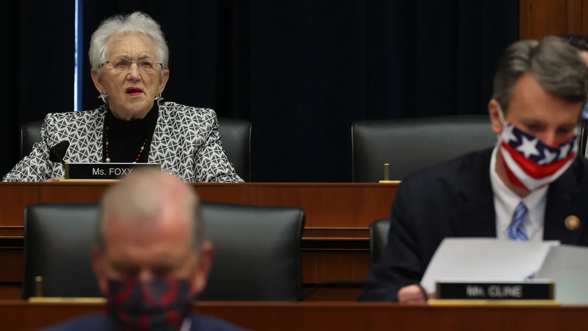 Chair Virginia Foxx speaks at a commitee meeting.