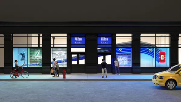 Mockup of Unilever brands in a retail setting