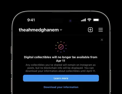 Instagram NFT deactivation