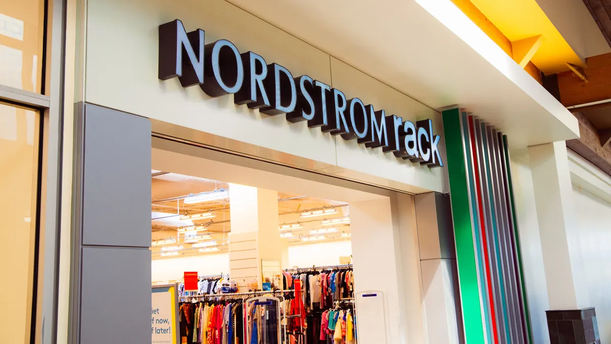 Exterior of a Nordstrom Rack store.