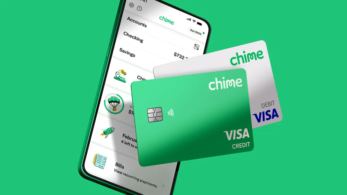 Neobank CHime, banking products Chime