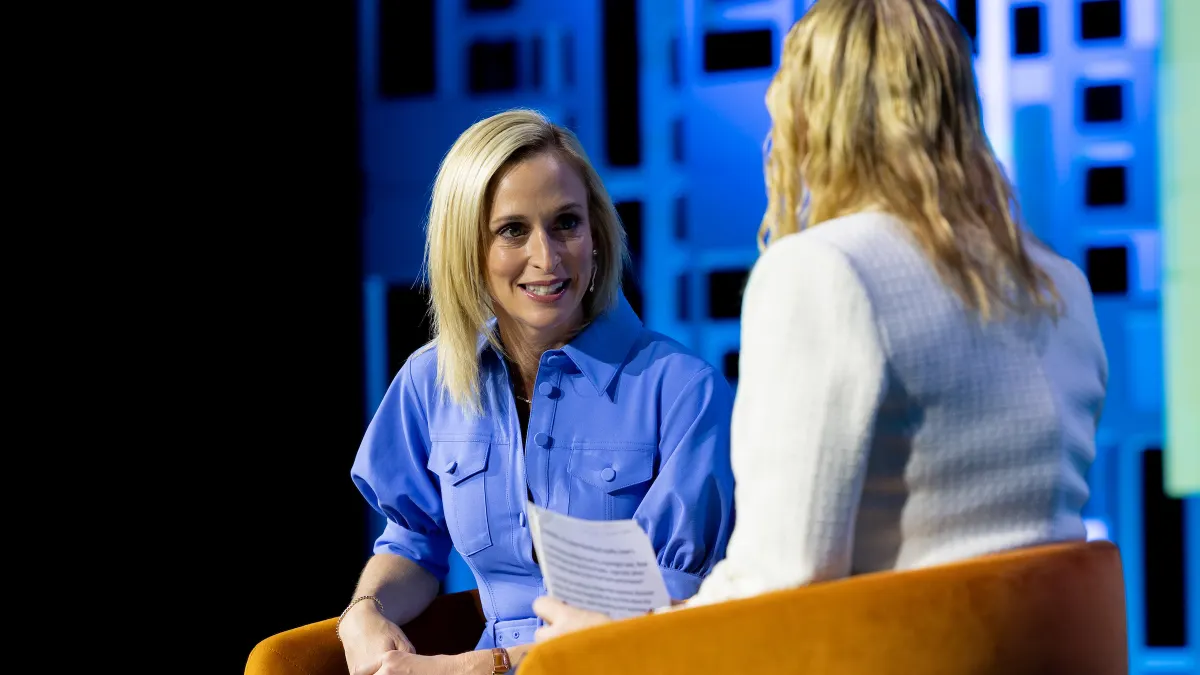 Amanda Bailey, Lowe's Vice President of Customer Marketing and Loyalty, speaks to an audience at Shoptalk Spring