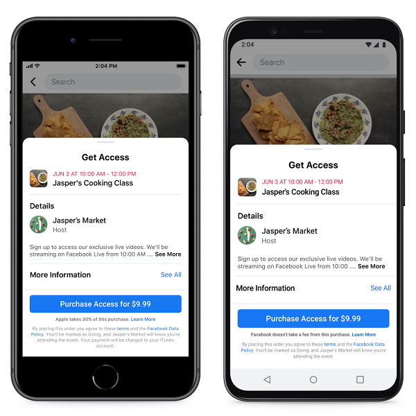 Facebook paid events