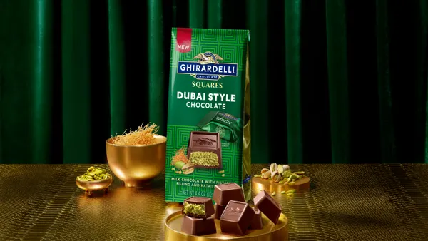 Squares of Ghirardelli's Dubai-inspired chocolate squares