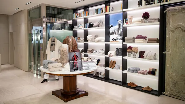 An interior view of a Brunello Cucinelli boutique.