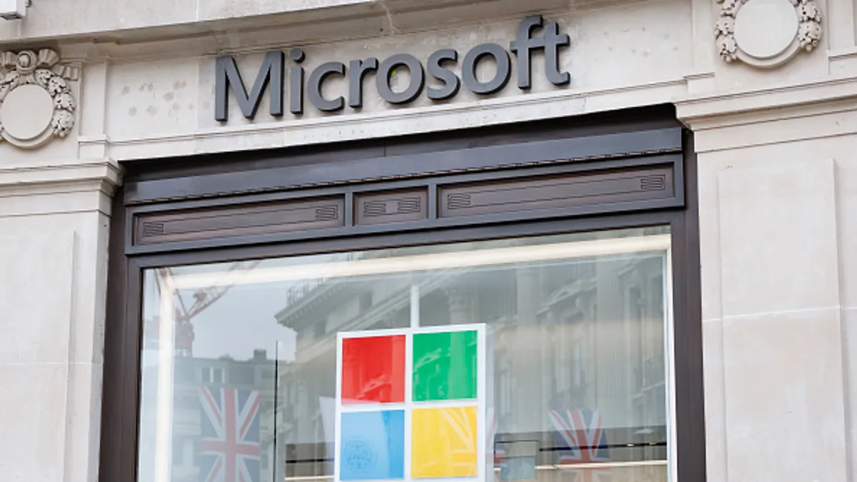 A general view outside the Microsoft Experience Centre in Oxford Circus on April 26, 2023 in London, England.