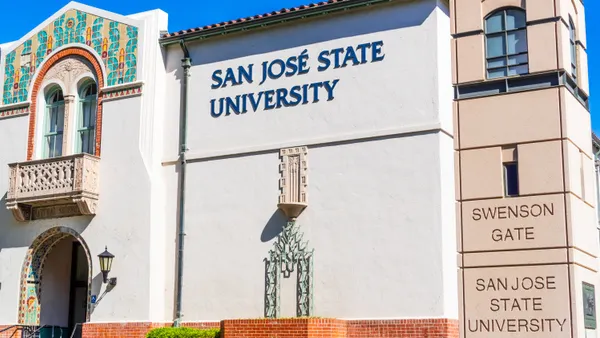 San Jose State University (SJSU) building, home of the Environmental Studies Department and Washington Square Hall, in the campus located in downtown San Jose.