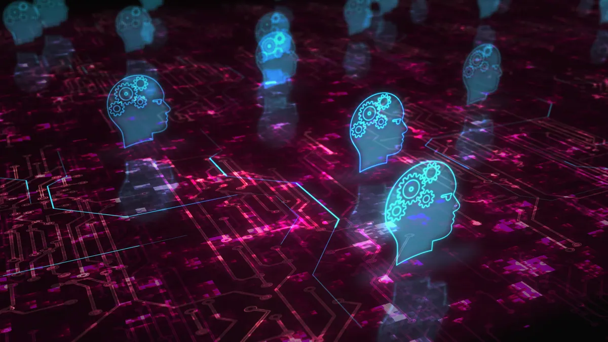 Artificial intelligence technology AI symbol digital concept 3d illustration