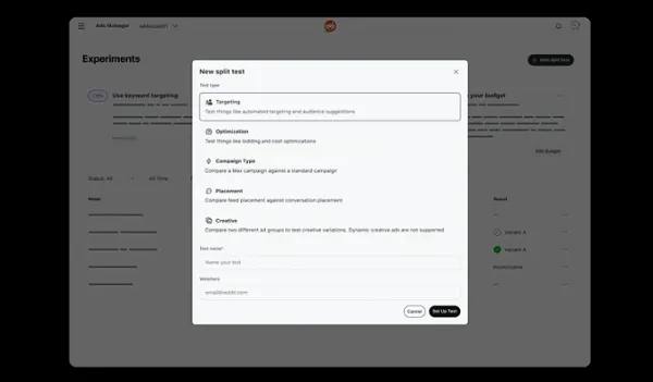 Reddit split testing
