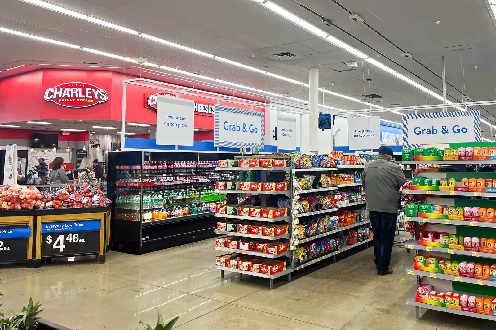 Foodservice options inside of a Walmart.