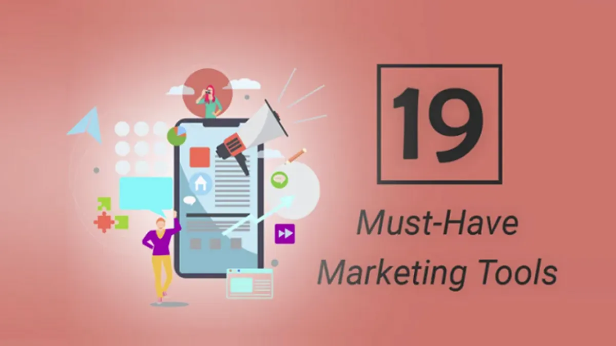 19 Marketing Tools infographic
