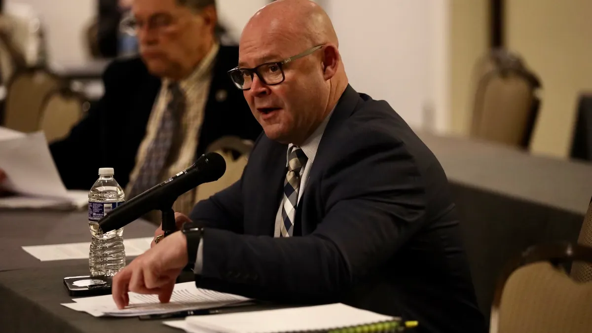 Teamsters General President Sean O'Brien speaks during national contract negotiations with UPS.