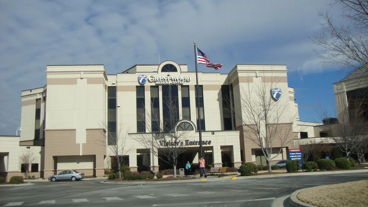 The outer facade of Crestwood Medical Center