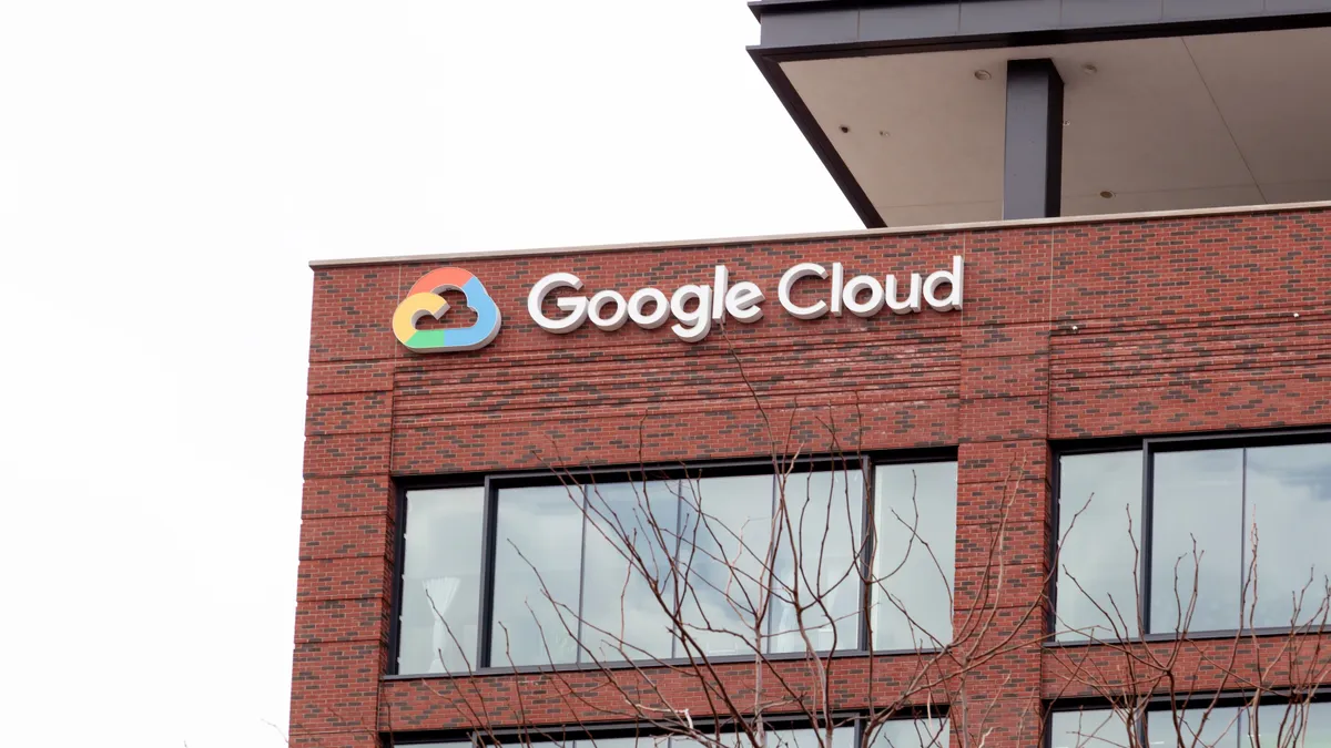 Google Cloud logo is seen on a building in Chicago, Illinois on March 29, 2022.