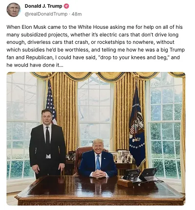 Trump-Elon post