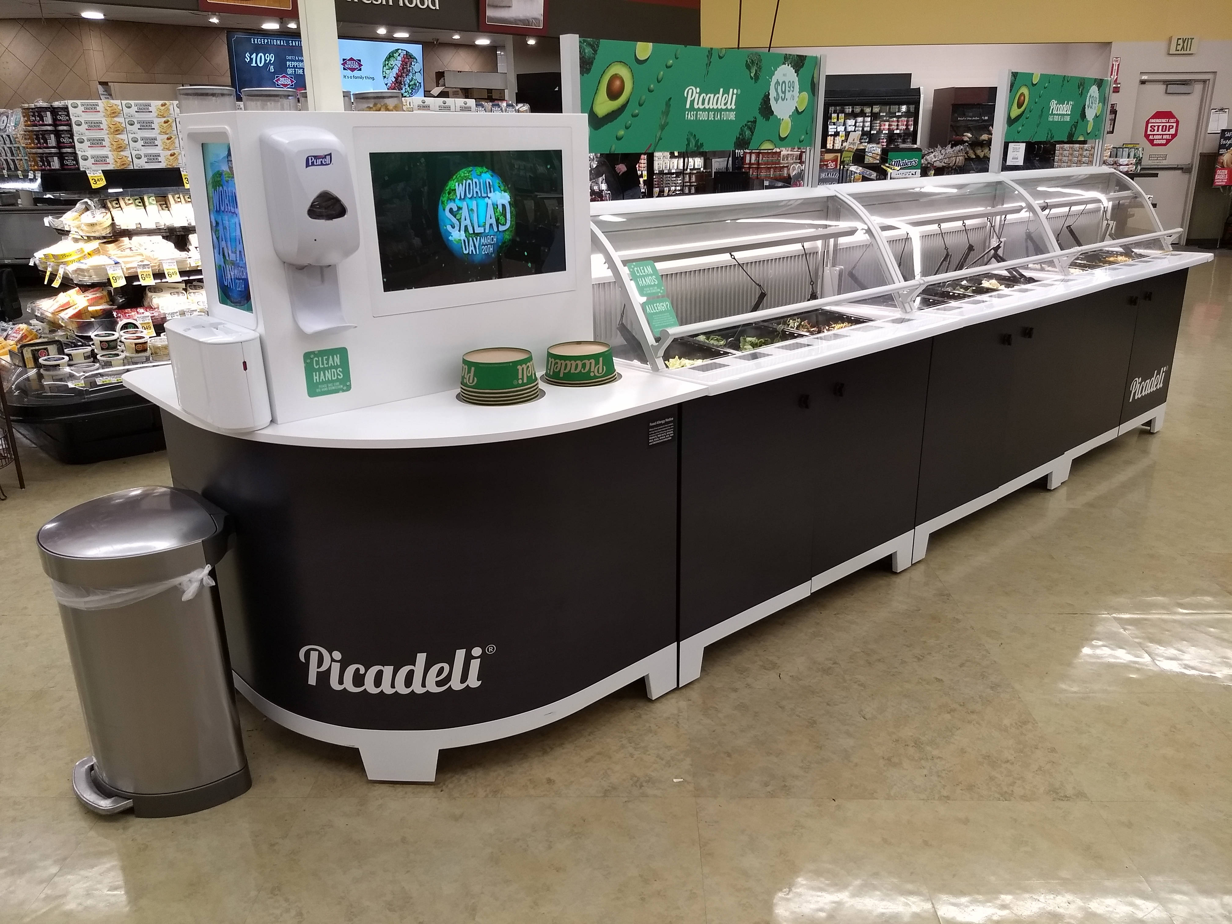 A salad bar in a supermarket