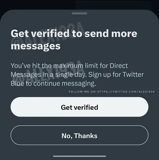 Twitter DM limits