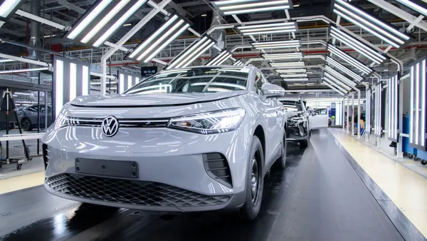 A Volkswagen ID.4 electric SUV on the inspection line at the automaker's plant in Emden, Germany.