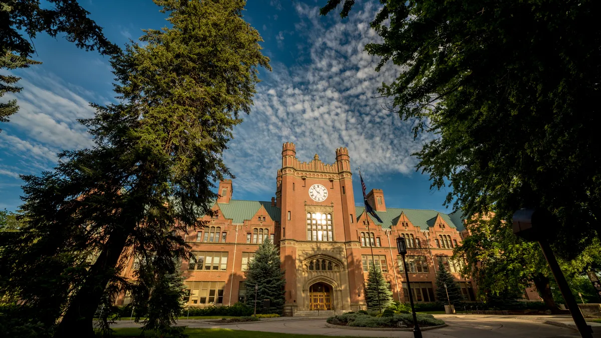 An administrative building on the University of Idaho's campus.