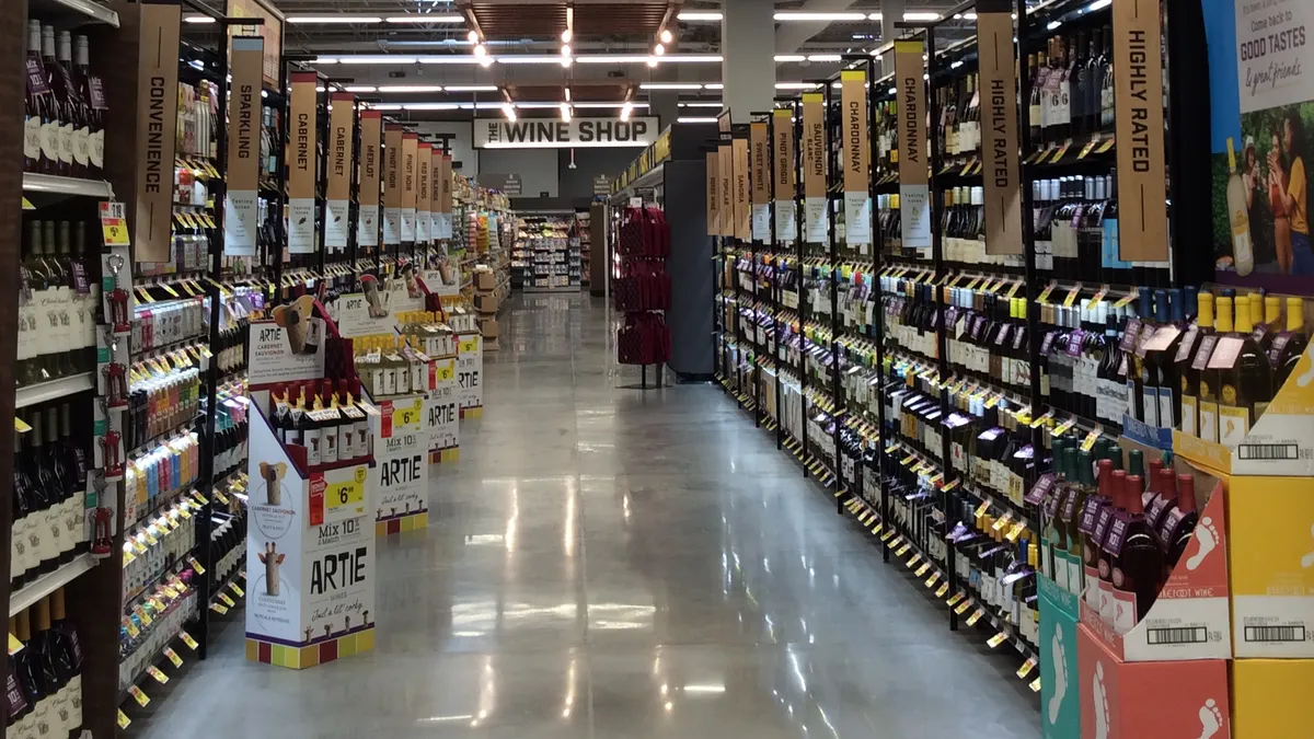 Wine aisle in Giant Food store