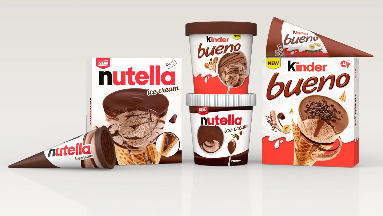 Nutella Ice Cream and Kinder Bueno frozen desserts