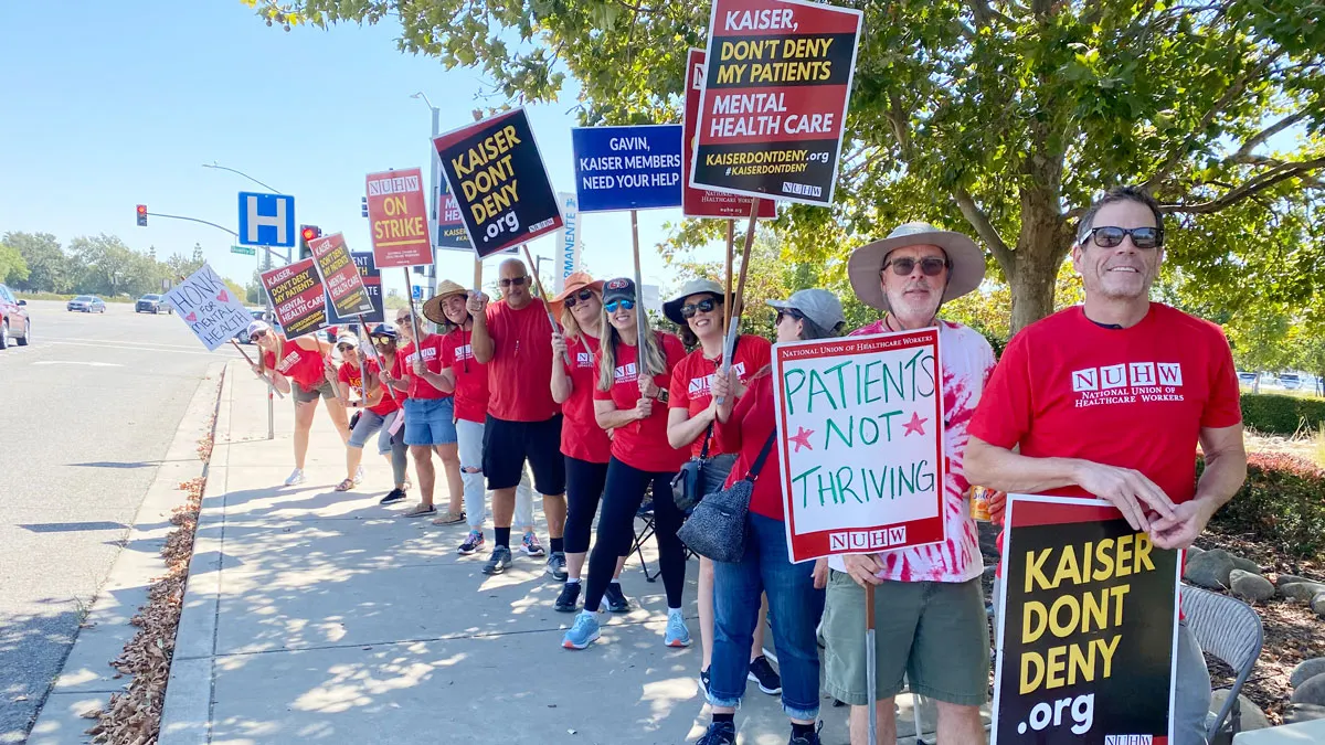Mental health clinicians on strike