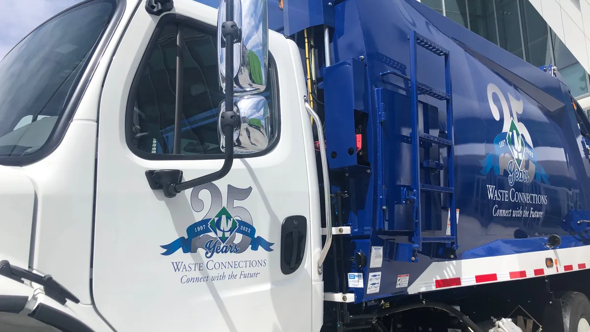 Waste Connections truck on display at WasteExpo 2022