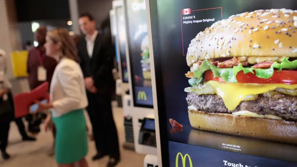 Kiosks for ordering food sit in the dining area of a McDonald's restaurant located inside the company's new corporate headquarters on June 4, 2018 in Chicago, Illinois.