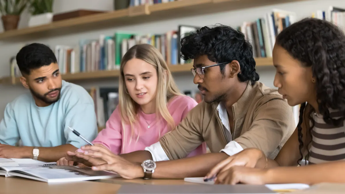 Students during a discussion