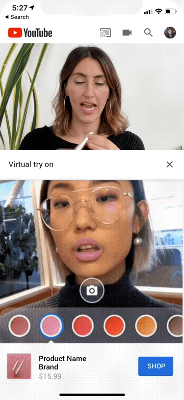 YouTube Try On