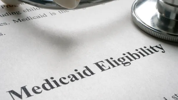 A picture of a form that says 'Medicaid eligibility'