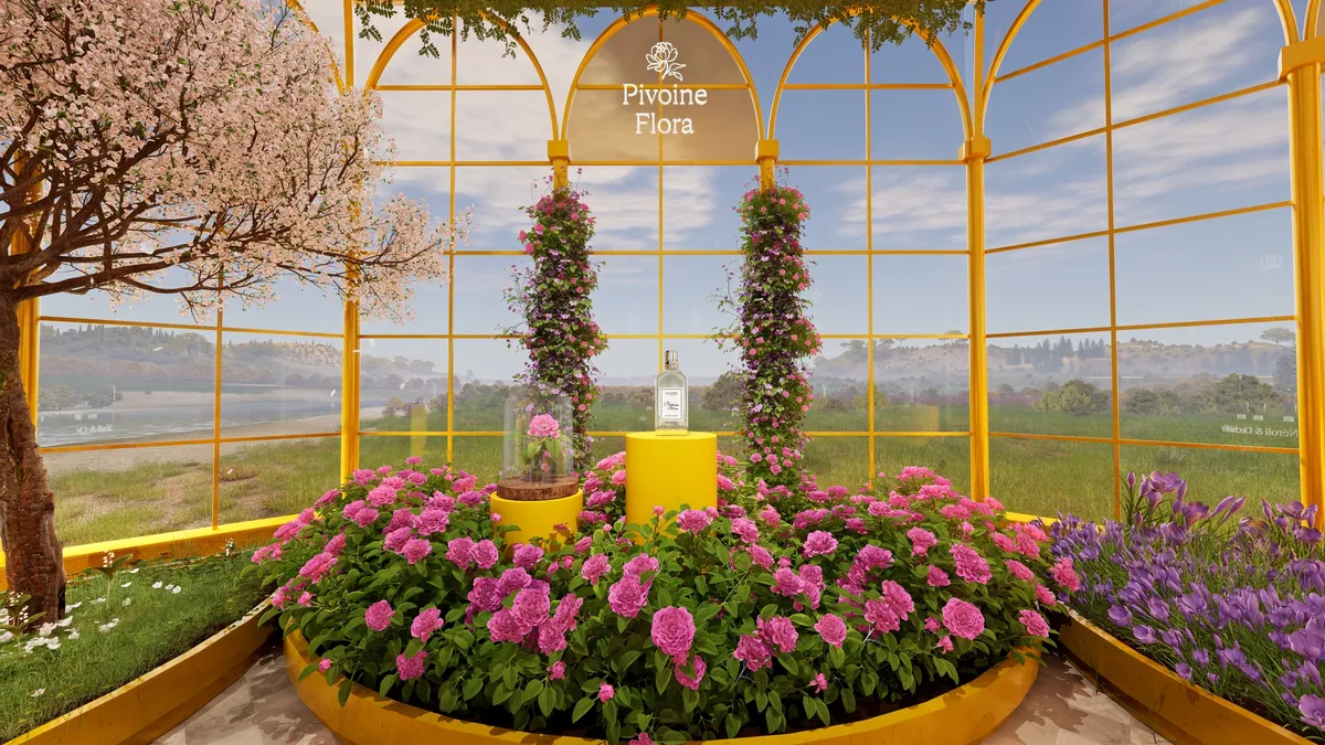 Digital rendering of the virtual L'Occitane virtual fragrance store.