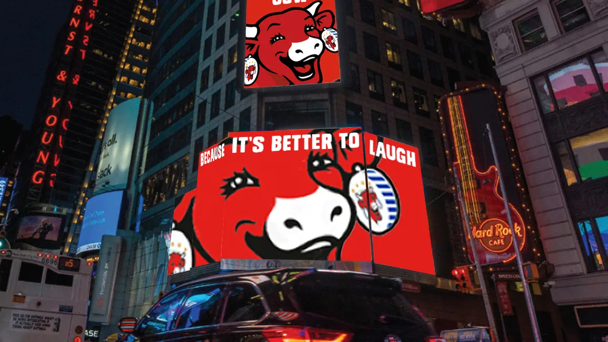 Laughing cow's Times Square ad