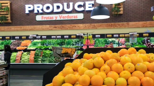 Produce section of a Heritage Grocers' store