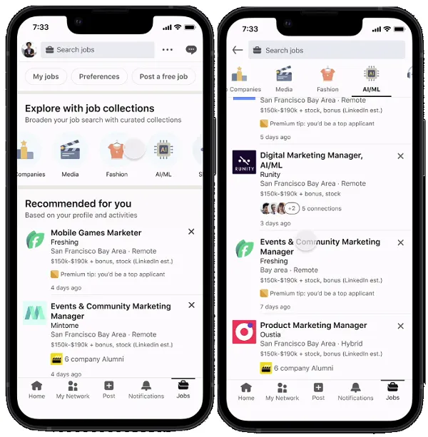 LinkedIn Job Collections
