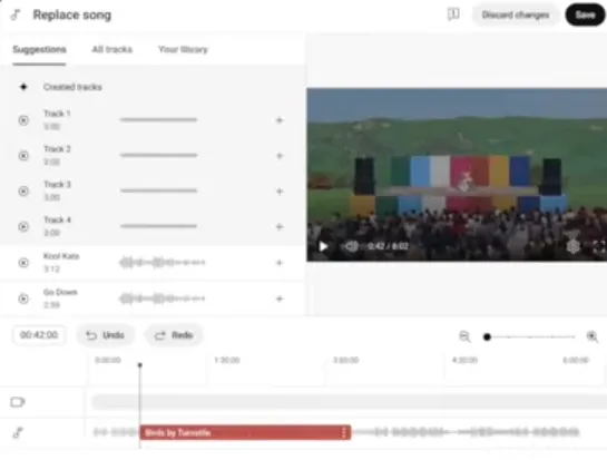 YouTube generate background track