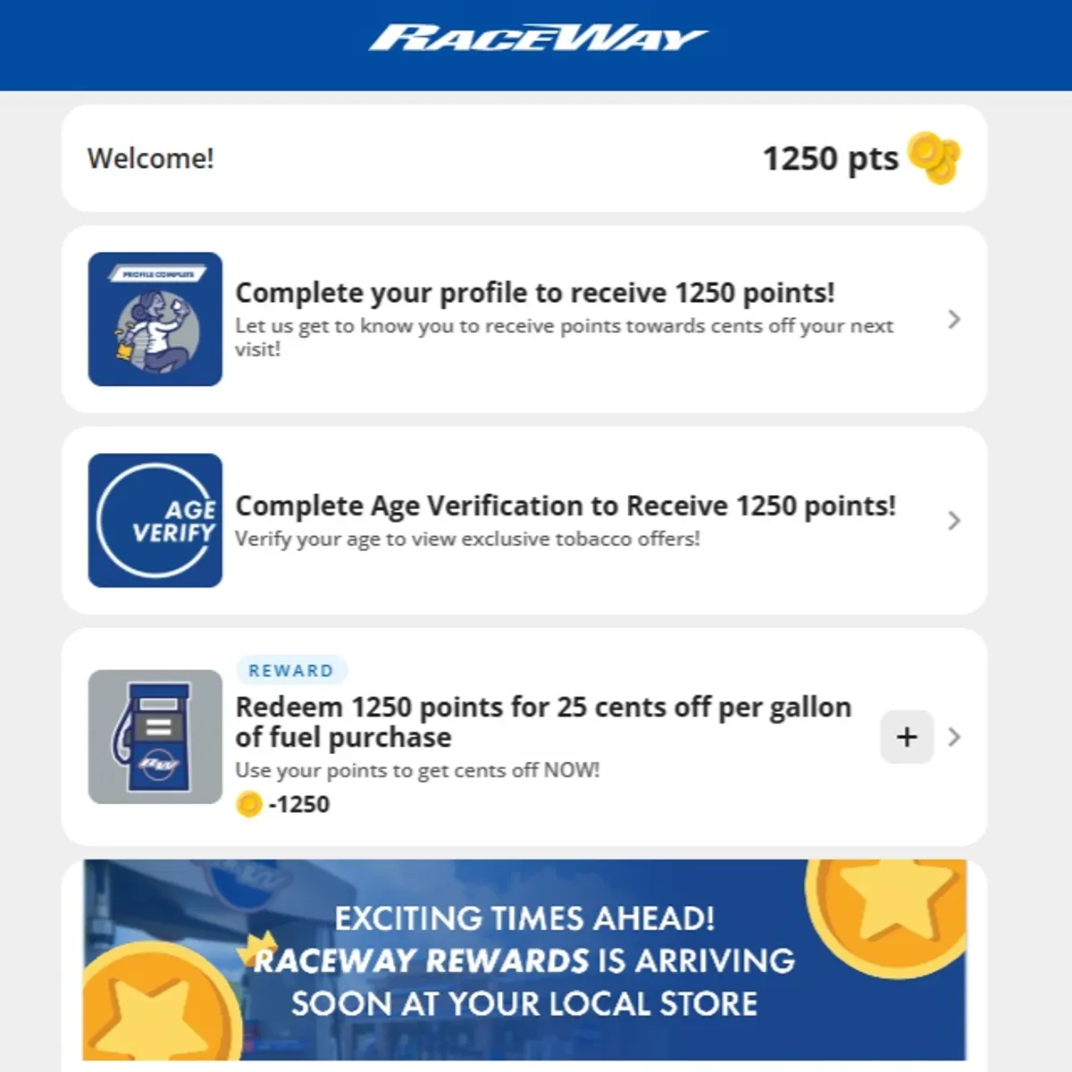 tobacco plus rewards RaceWay debuts rewards program