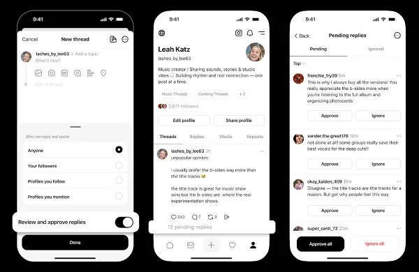 Threads reply filtering